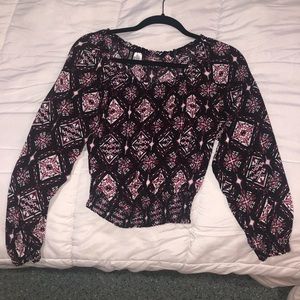 Cropped pattern blouse